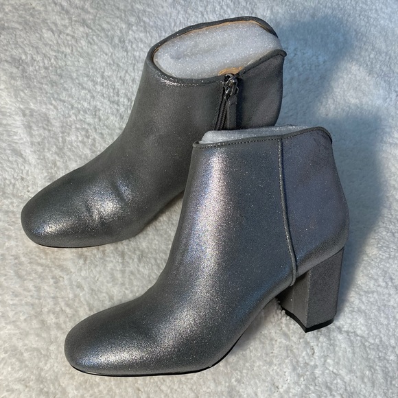 Super cool WHBM Silver leather booties, size 7 - Picture 5 of 12
